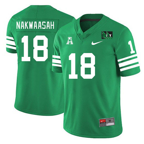 Men #18 Nick Nakwaasah North Texas Mean Green 2023 College Football Jerseys Stitched-Green